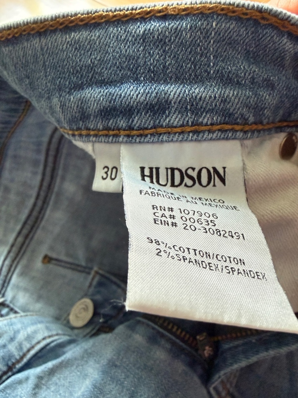 Hudson Jeans Light Blue Distressed Frayed Hem Denim Shorts - Picture 3 of 9